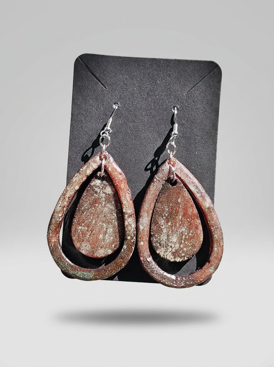 Velvet Alchemy: Blush Ember Halo Earrings