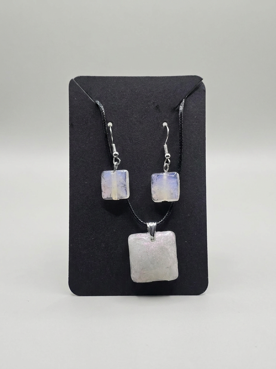 Velvet Alchemy: Pearl Mist Rectangle Jewelry Set