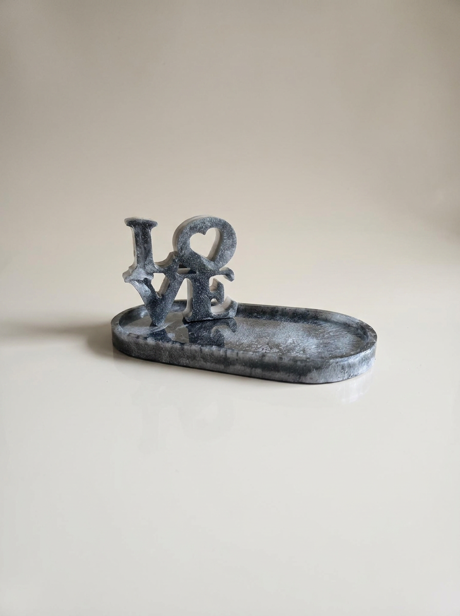 Velvet Alchemy Moonlit Smoke LOVE Resin Vanity Organizer Set