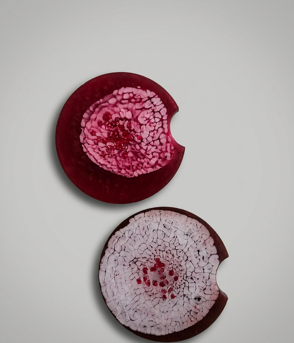 Crimson Amethyst Geode Resin Car Coaster Set