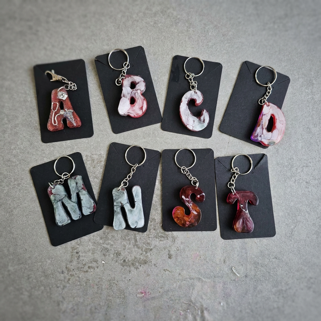 Velvet Alchemy: Ink Drift Resin Keychains