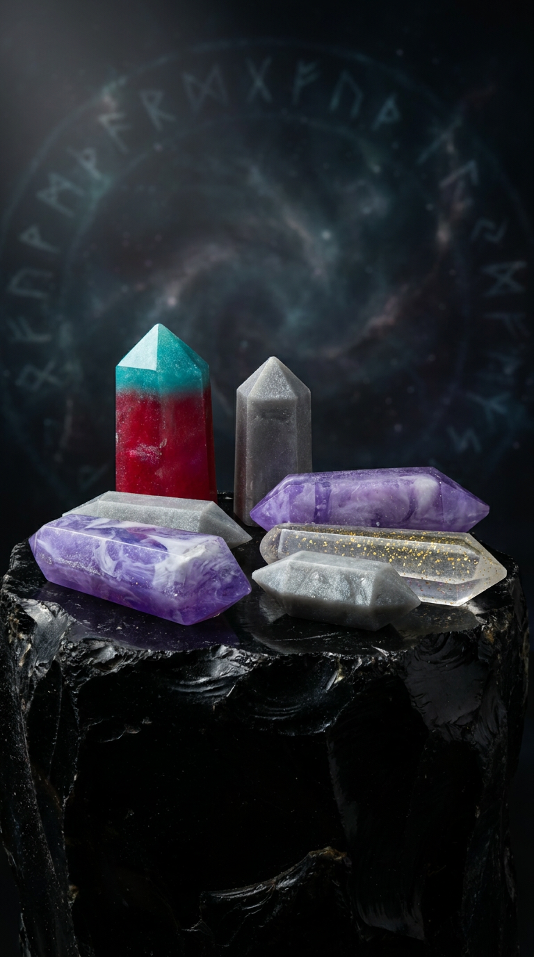 Velvet Alchemy: Celestial Resin Crystals