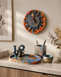 Ember Tide Resin Desk & Décor Set with Wall Clock