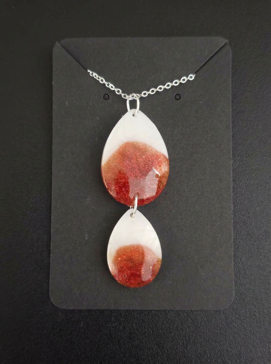 Velvet Alchemy: Crimson Veil Double Pendant Necklace