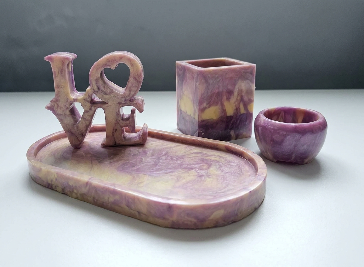 Amethyst LOVE Vanity Tray Set