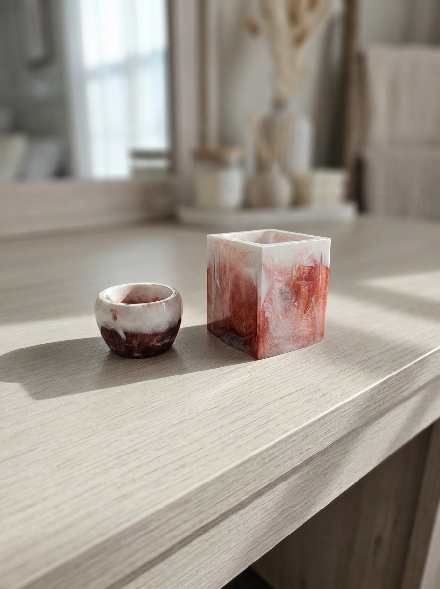 Velvet Alchemy Crimson Devotion Resin Vanity Set