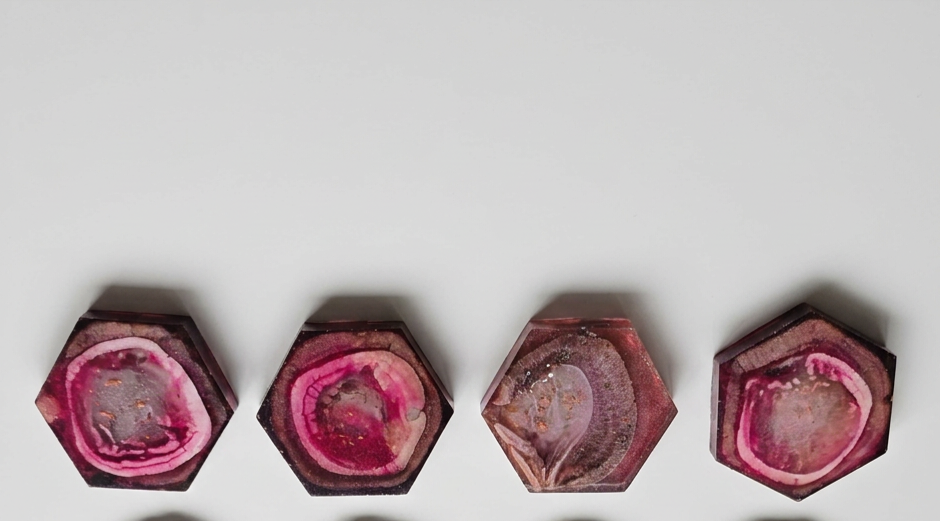 Velvet Alchemy Crimson Rose Mini Geode Charm