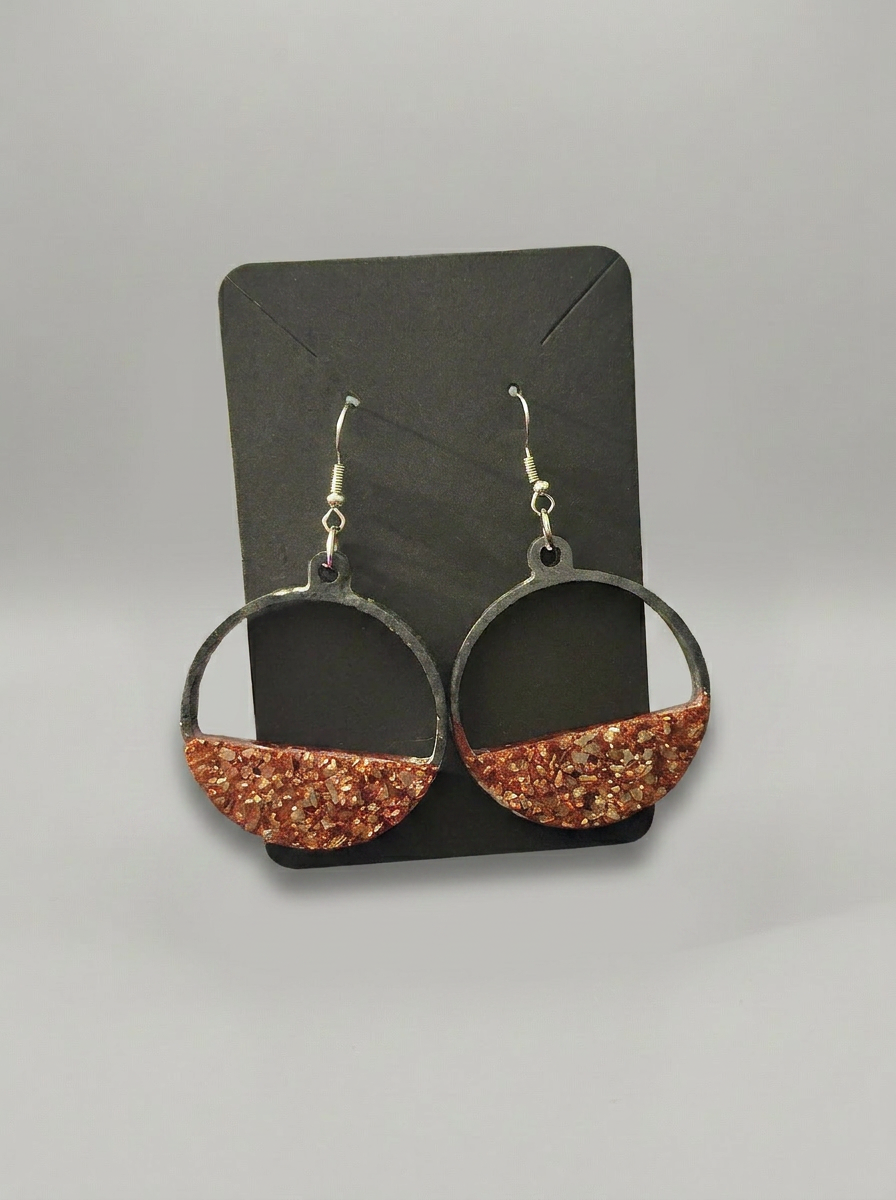 Velvet Alchemy: Copper Eclipse Hoops