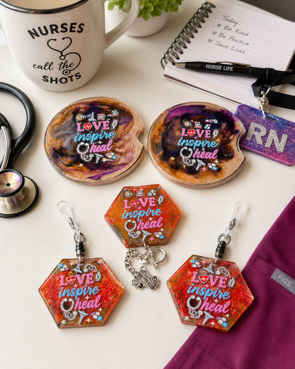 Love Inspire Heal Nurse Resin Gift Set