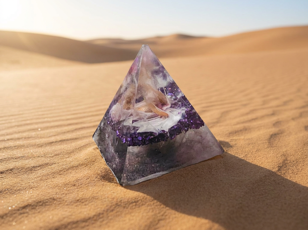 Desert Mirage Resin Pyramid Trio