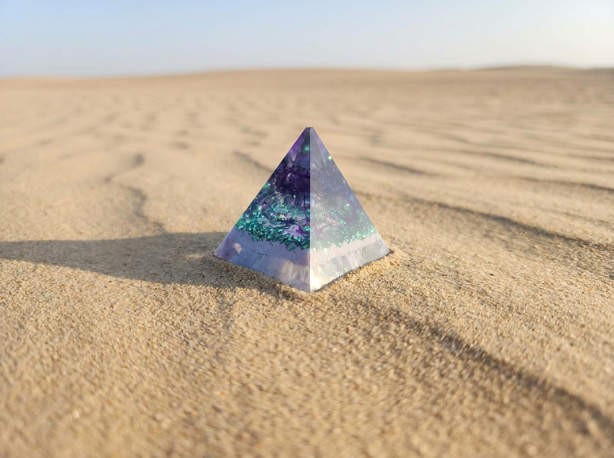 Desert Mirage Resin Pyramid Trio