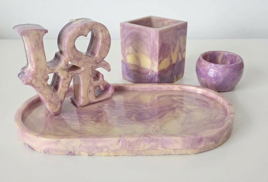 Amethyst LOVE Vanity Tray Set
