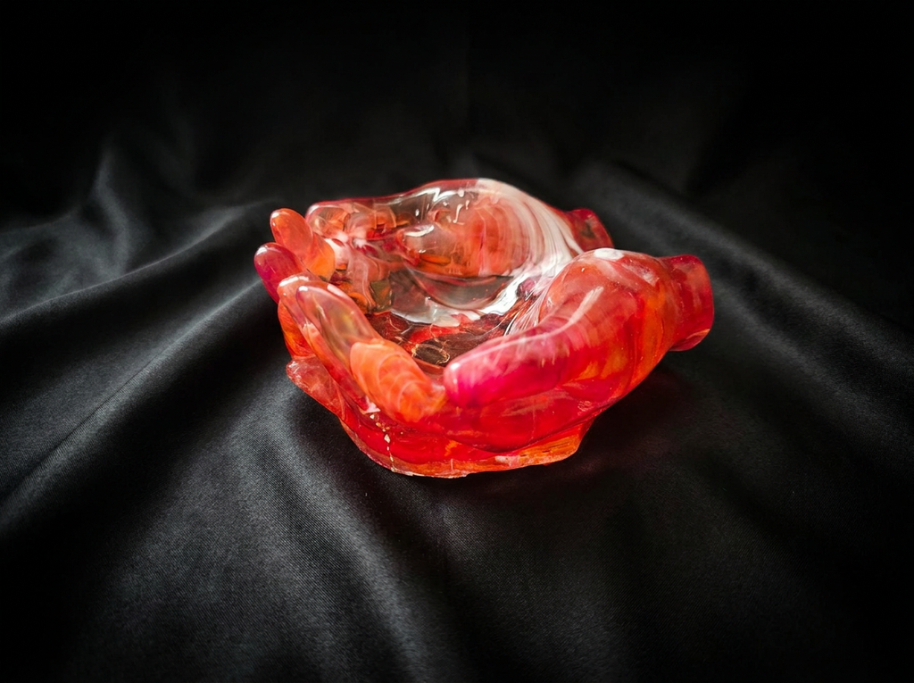 Velvet Alchemy Ember Embrace Resin Hands Sculpture