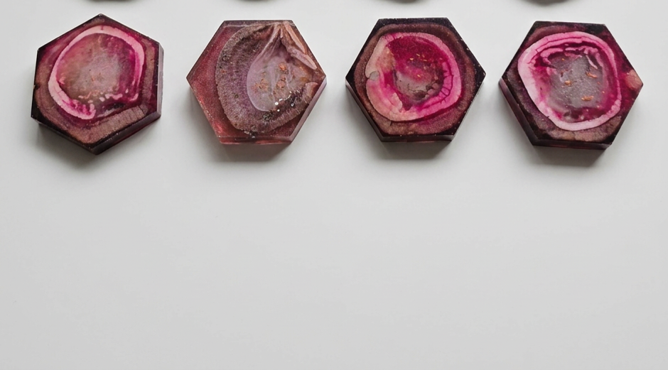 Velvet Alchemy Crimson Rose Mini Geode Charm