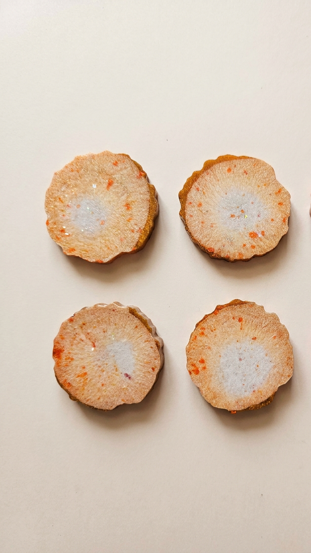 Velvet Alchemy Solar Veil Orange Resin Mini Geode Charm