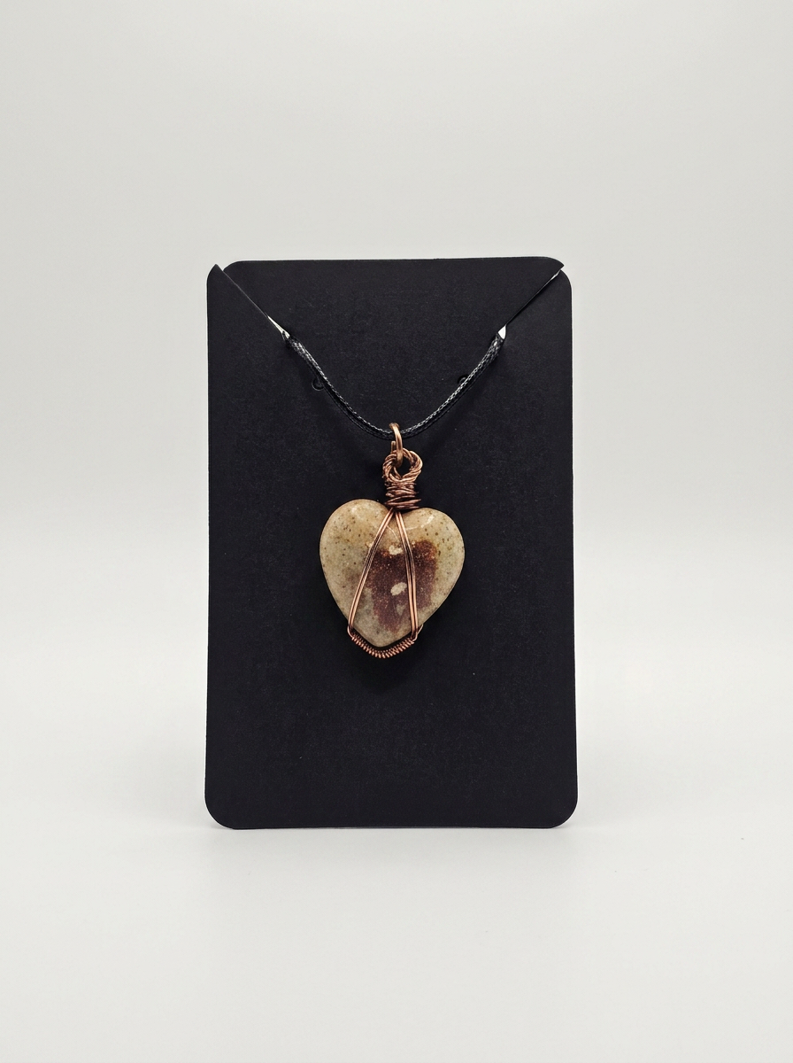 Velvet Alchemy: Desert Ember Heart Pendant