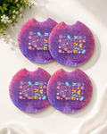 Nurse Life Berry Galaxy Resin Car Coaster Set