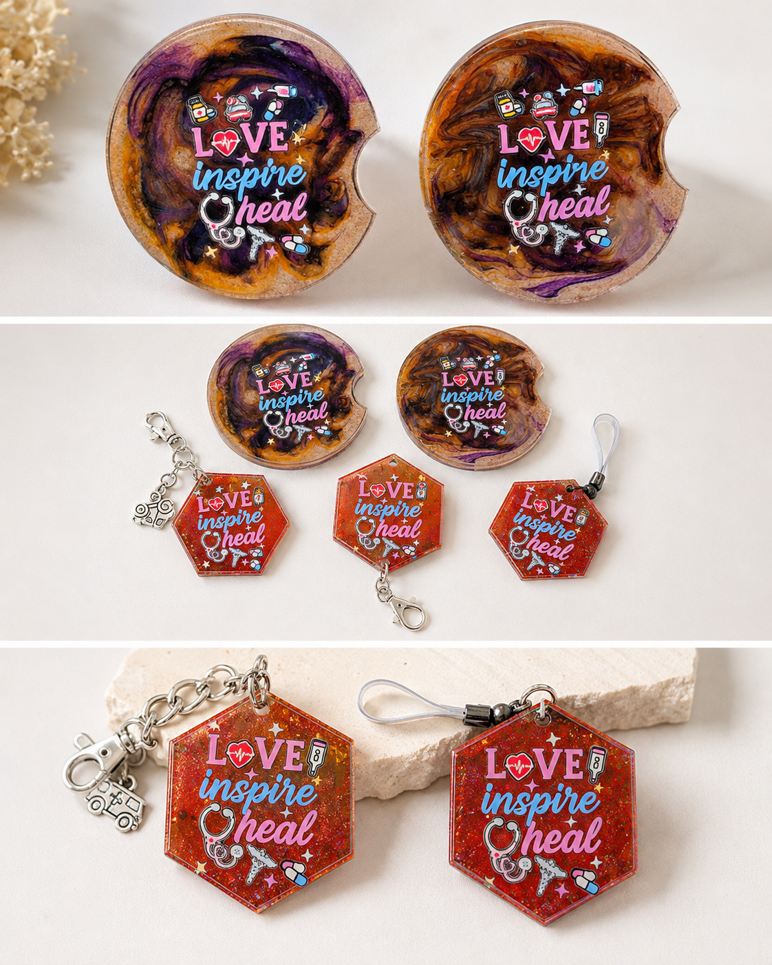 Love Inspire Heal Nurse Resin Gift Set