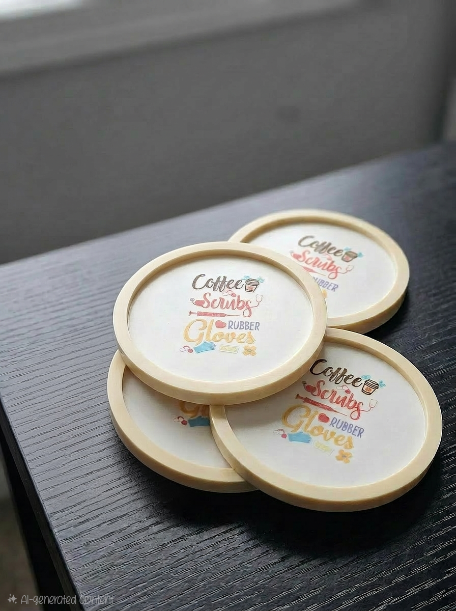 Coffee Scrub Rubber Gloves Coaster