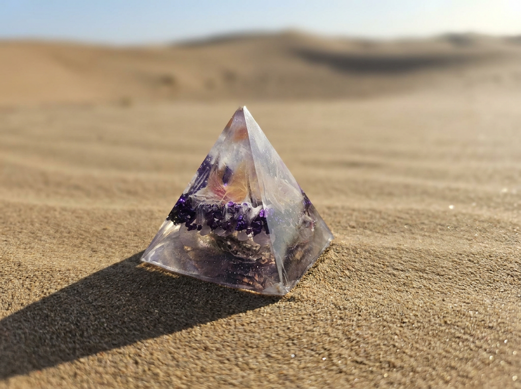 Desert Mirage Resin Pyramid Trio