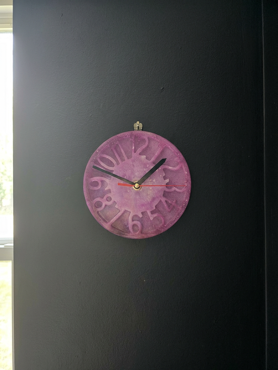 Velvet Alchemy Amethyst Hour Resin Wall Clock