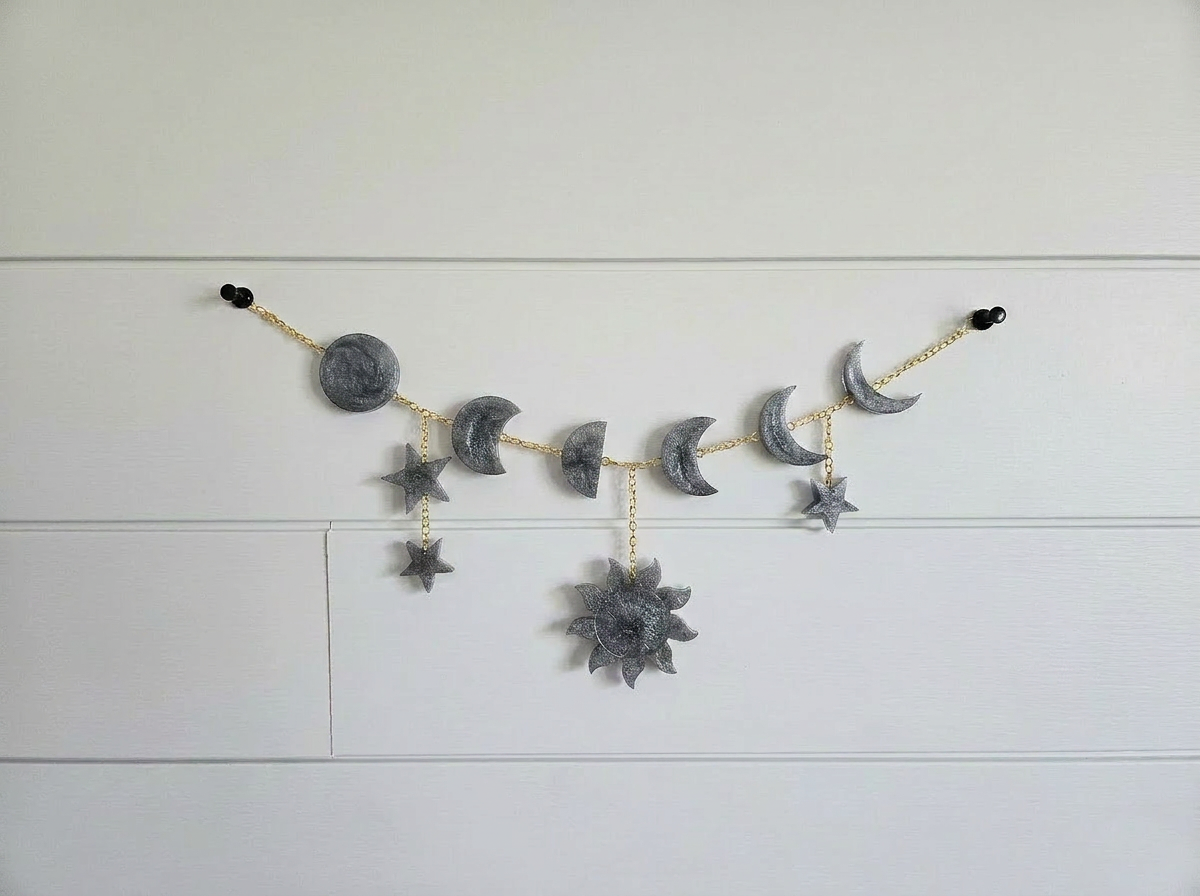 Midnight Moon Phase Resin Wall Hanging