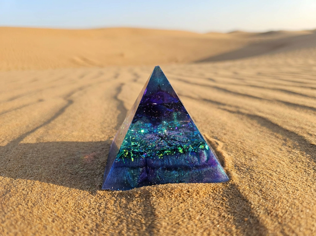 Desert Mirage Resin Pyramid Trio