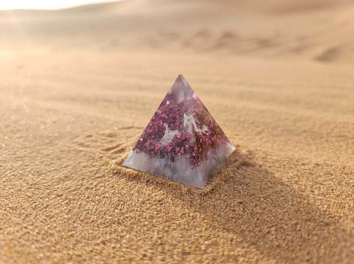 Desert Mirage Resin Pyramid Trio