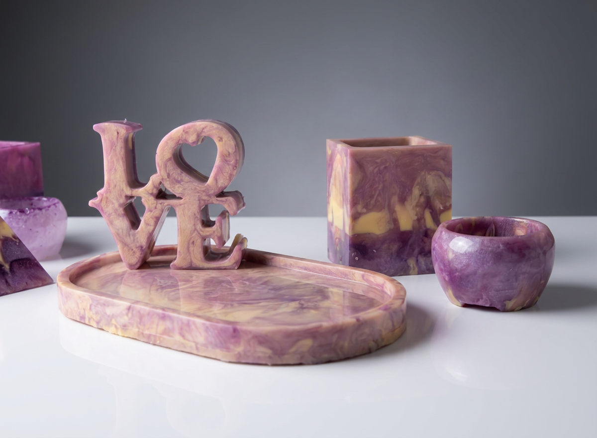 Amethyst LOVE Vanity Tray Set