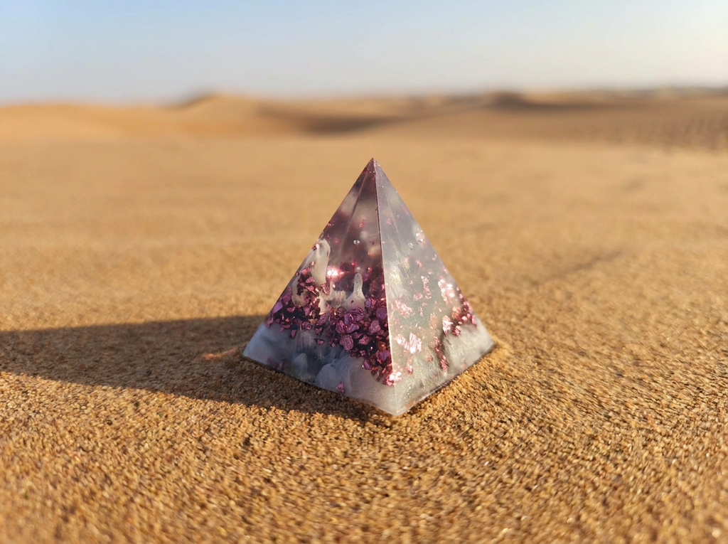 Desert Mirage Resin Pyramid Trio